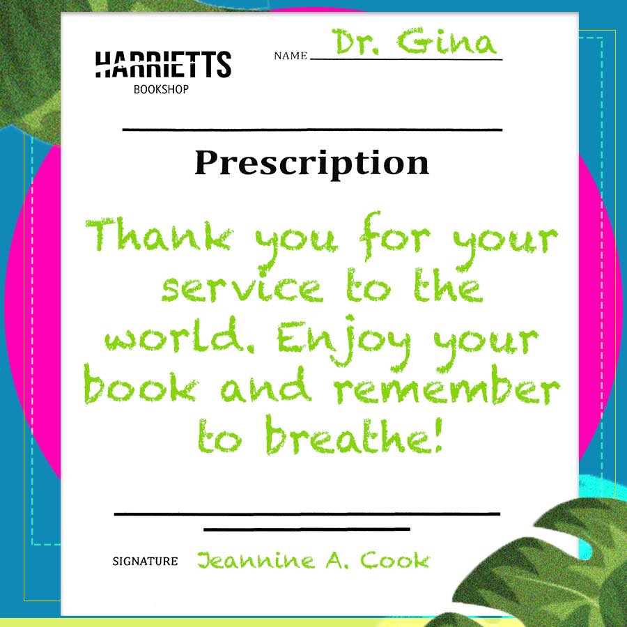Wellness prescription from Harriets Bookshop